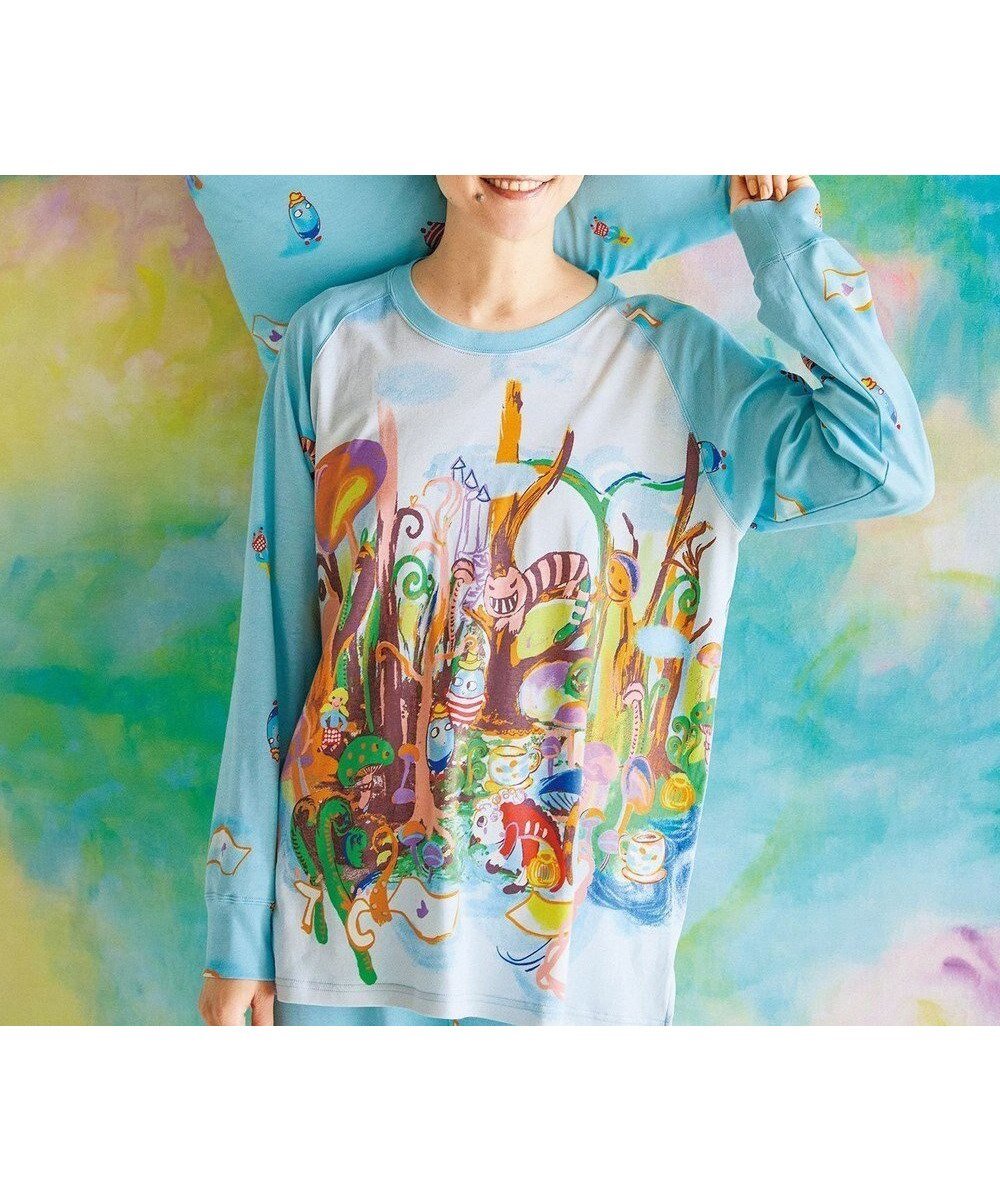 【ツモリチサト スリープ/tsumori chisato SLEEP】のツモリチサト パジャマ 綿100%(本体) スムース素材 長袖 長ズボン レディース UDX590 /ワコール インテリア・キッズ・メンズ・レディースファッション・服の通販 founy(ファニー) 　ファッション　Fashion　レディースファッション　Fashion for Women　トップス・カットソー　Cut & Sew Tops　新作・新入荷　New Arrivals / New In　スリーブ　Sleeve, Long Sleeve / Short Sleeve　パジャマ　Pajamas, Sleepwear　ボトム　Bottoms, Lower Wear　長袖　Long Sleeve, Full Sleeve　サックス|ID: prp329100004650411 ipo3291000000033596572