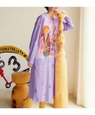 【ツモリチサト スリープ/tsumori chisato SLEEP】のツモリチサト ネグリジェ 綿100%(本体) スムース素材 長袖 ロング丈 ルームウエア レディース UNX589 /ワコール パープル|ID: prp329100004650438 ipo3291000000033596699