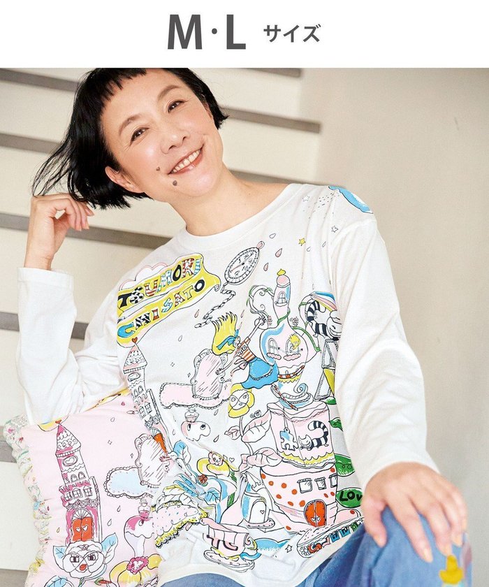 【ツモリチサト スリープ/tsumori chisato SLEEP】のツモリチサト トップス 綿100%(本体) 天竺素材 長袖 ルームウエア レディース UTX557 /ワコール インテリア・キッズ・メンズ・レディースファッション・服の通販 founy(ファニー) https://founy.com/ ファッション Fashion レディースファッション Fashion for Women トップス・カットソー Cut & Sew Tops 新作・新入荷 New Arrivals / New In ハンド Hand, Handmade パジャマ Pajamas, Sleepwear プリント Print, Printed Pattern 長袖 Long Sleeve, Full Sleeve |ID: prp329100004650454 ipo3291000000033596792