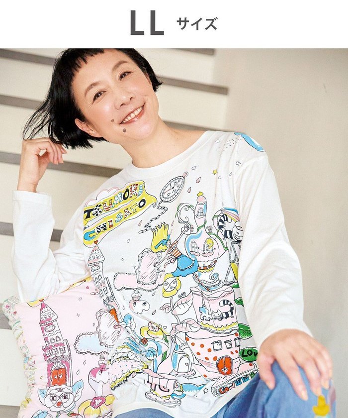 【ツモリチサト スリープ/tsumori chisato SLEEP】のツモリチサト トップス 綿100%(本体) 天竺素材 長袖 ルームウエア レディース UTX557 /ワコール インテリア・キッズ・メンズ・レディースファッション・服の通販 founy(ファニー) https://founy.com/ ファッション Fashion レディースファッション Fashion for Women トップス・カットソー Cut & Sew Tops 新作・新入荷 New Arrivals / New In ハンド Hand, Handmade パジャマ Pajamas, Sleepwear プリント Print, Printed Pattern 長袖 Long Sleeve, Full Sleeve |ID: prp329100004650456 ipo3291000000033596800