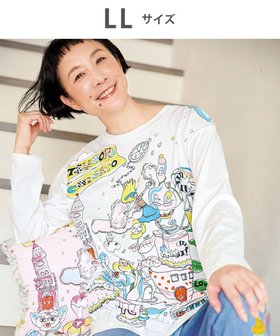 【ツモリチサト スリープ/tsumori chisato SLEEP】のツモリチサト トップス 綿100%(本体) 天竺素材 長袖 ルームウエア レディース UTX557 /ワコール 人気、トレンドファッション・服の通販 founy(ファニー) ファッション Fashion レディースファッション Fashion for Women トップス・カットソー Cut & Sew Tops 新作・新入荷 New Arrivals / New In ハンド Hand, Handmade パジャマ Pajamas, Sleepwear プリント Print, Printed Pattern 長袖 Long Sleeve, Full Sleeve |ID:prp329100004650456