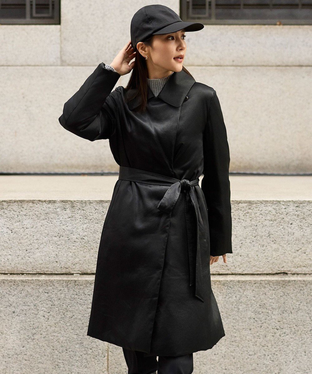 【自由区/JIYU-KU】のブライトダウン コート インテリア・キッズ・メンズ・レディースファッション・服の通販 founy(ファニー) 　ファッション　Fashion　レディースファッション　Fashion for Women　アウター　Coat / Outerwear Collection　コート・ロングコート・ピーコート　Long Coats, Peacoats & More　レディースジャケット・軽アウター　Jackets　ダウンジャケット・軽量ダウン　Warm & Lightweight Down Jackets　エレガント 上品　Elegant　サテン　Satin, Glossy Fabric　ジャケット　Jacket, Outerwear　タフタ　Taffeta, Structured Fabric　ダウン　Down, Puffer　ダブル　Double, Double-Breasted　ドット　Polka Dot, Dot Pattern　ポケット　Pocket, Pocket Detail　A/W・秋冬　Autumn/Winter　防寒　Cold Protection, Winter-Ready　ブラック|ID: prp329100004650492 ipo3291000000034467797