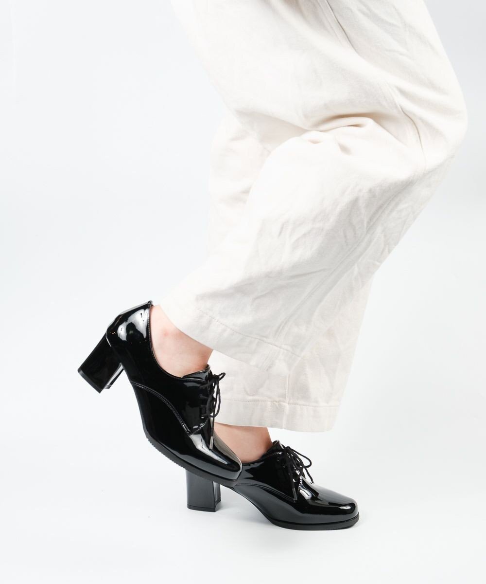 【ボントレ/BONTRE】の【pied du lapan/ピエドラパン】レースアップヒールシューズ/50750ZI インテリア・キッズ・メンズ・レディースファッション・服の通販 founy(ファニー) ファッション Fashion レディースファッション Fashion for Women エナメル Patent Leather コンビ Combo, Combination Style シンプル Simple, Minimal フランス France, French ミックス Mix, Mixed Style ブラックエナメル|ID: prp329100004650499 ipo3291000000033597240