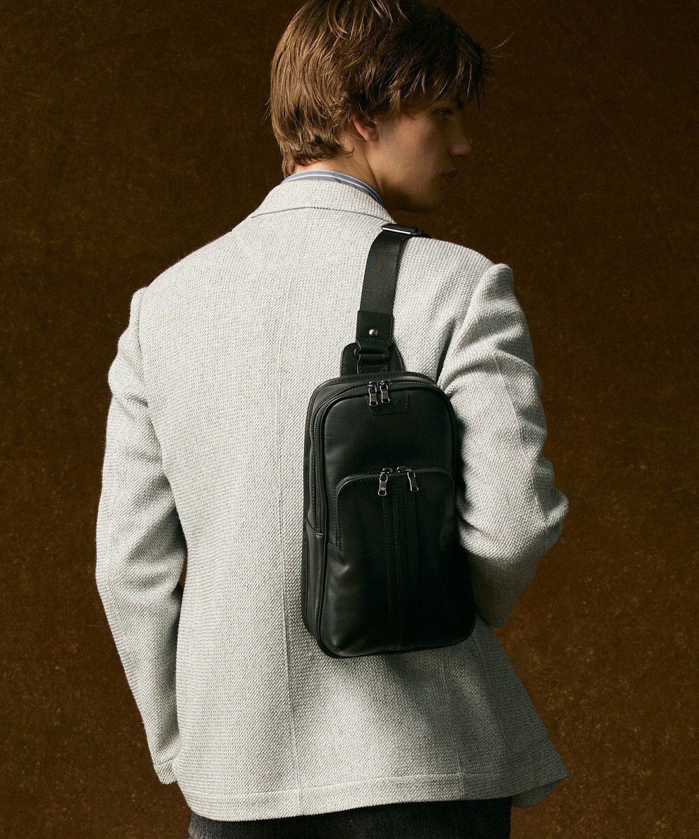 【ジョセフ アブード/JOSEPH ABBOUD / MEN】の【軽量/コンパクト/牛革】オイルドレザーボディー バッグ インテリア・キッズ・メンズ・レディースファッション・服の通販 founy(ファニー) ファッション Fashion メンズファッション Fashion for Men バッグ Bags コンパクト Compact, Small Size 軽量 Lightweight, Ultra Light ダブル Double, Double-Breasted ポーチ Pouch, Small Case おすすめ Recommended / Our Picks ブラック系|ID: prp329100004651062 ipo3291000000034347808