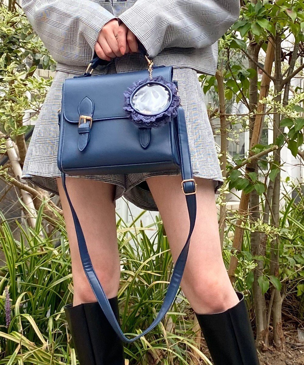 【ウィゴー/WEGO】の【痛バ&推し活グッズ】サッチェル痛ショルダー インテリア・キッズ・メンズ・レディースファッション・服の通販 founy(ファニー) ファッション Fashion レディースファッション Fashion for Women ショルダー Shoulder, Shoulder Strap ダブル Double, Double-Breasted フェイクレザー Faux Leather, PU Leather ベーシック Basic, Essential ポーチ Pouch, Small Case メッシュ Mesh, Net Fabric レース Lace, Lace Fabric ネイビー|ID: prp329100004651125 ipo3291000000034210014