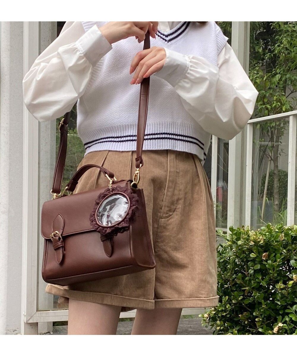 【ウィゴー/WEGO】の【痛バ&推し活グッズ】サッチェル痛ショルダー インテリア・キッズ・メンズ・レディースファッション・服の通販 founy(ファニー) ファッション Fashion レディースファッション Fashion for Women ショルダー Shoulder, Shoulder Strap ダブル Double, Double-Breasted フェイクレザー Faux Leather, PU Leather ベーシック Basic, Essential ポーチ Pouch, Small Case メッシュ Mesh, Net Fabric レース Lace, Lace Fabric ブラウン|ID: prp329100004651125 ipo3291000000034210015