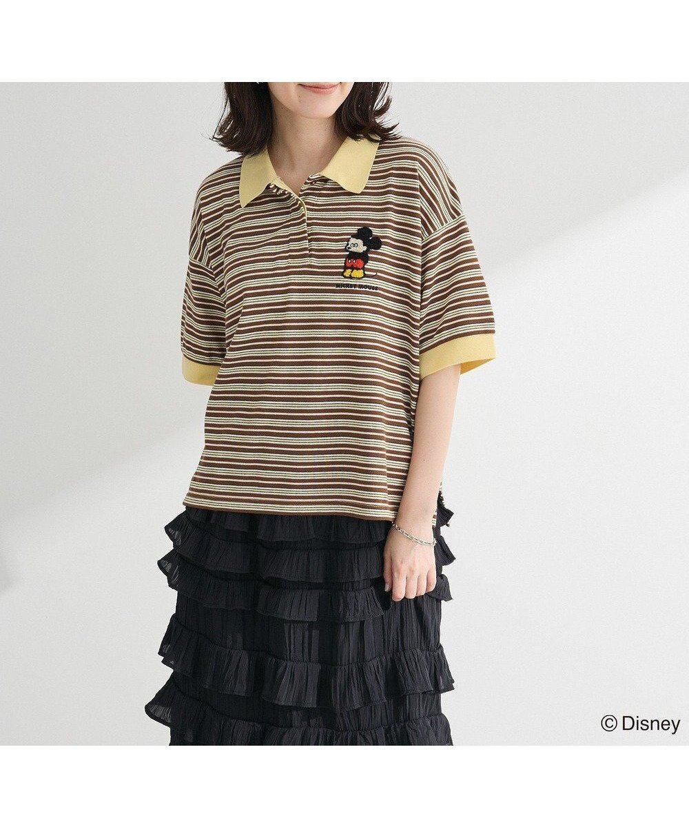 【グリーンパークス/Green Parks】のMickey friend / ワンポイントショートポロ インテリア・キッズ・メンズ・レディースファッション・服の通販 founy(ファニー) ファッション Fashion レディースファッション Fashion for Women トップス・カットソー Cut & Sew Tops シャツ・ブラウス・オフィスカジュアル Elegant Blouses & Button-Ups ロングTシャツ・Tシャツ Longline T-Shirts & Tees カットソー・ベーシックTシャツ Cut-and-Sewn Tops / Stretch Tees & Basics カットソー Cut and Sewn Top ショート Short, Short Length バランス Balance, Style Balance ボーダー Border, Stripe ポケット Pocket, Pocket Detail ポロシャツ Polo Shirt, Collared Tee ワイド Wide, Wide Fit 夏 Summer S/S・春夏 SS, Spring/Summer, Warm Season A/W・秋冬 Autumn/Winter Border|ID: prp329100004651351 ipo3291000000033607982