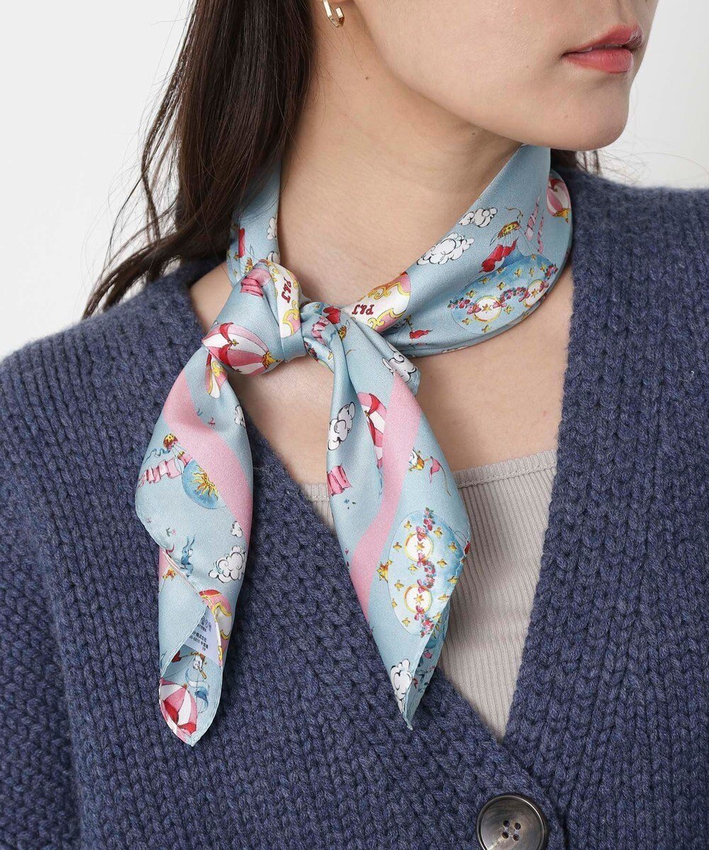 【ムーンバット/MOONBAT】のPAUL JOE ACCESSOIRES(ポール ジョー) シルクスカーフ 空 オーステルリッツ記念柱 ネコと毛糸 気球 65cm×65cm 手洗いOK インテリア・キッズ・メンズ・レディースファッション・服の通販 founy(ファニー) ファッション Fashion レディースファッション Fashion for Women エレガント 上品 Elegant グラフィック Graphic, Graphic Design コンパクト Compact, Small Size シルク Silk, 100% Silk スカーフ Scarf, Neckwear ネコ Cat, Feline Motif バンダナ Bandana, Head Scarf プリント Print, Printed Pattern おすすめ Recommended / Our Picks サックスブルー|ID: prp329100004651440 ipo3291000000033608453