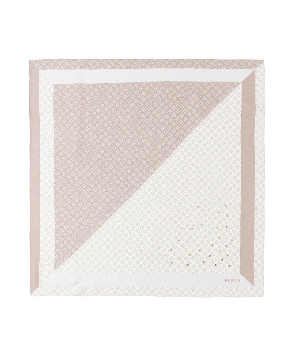 【ムーンバット/MOONBAT】のFURLA(フルラ)シルクツイル アーチロゴ スカーフ 65cm×65cm インテリア・キッズ・メンズ・レディースファッション・服の通販 founy(ファニー) 　ファッション　Fashion　レディースファッション　Fashion for Women　イタリア　Italy　エレガント 上品　Elegant　シルク　Silk, 100% Silk　スカーフ　Scarf, Neckwear　チャーム　Charm, Pendant　バンダナ　Bandana, Head Scarf　パターン　Pattern, Design Print　フェミニン　Feminine, Girly　プリント　Print, Printed Pattern　リュクス　Luxury, Elegant, High-End, Chic　オフホワイト|ID: prp329100004651444 ipo3291000000033608495