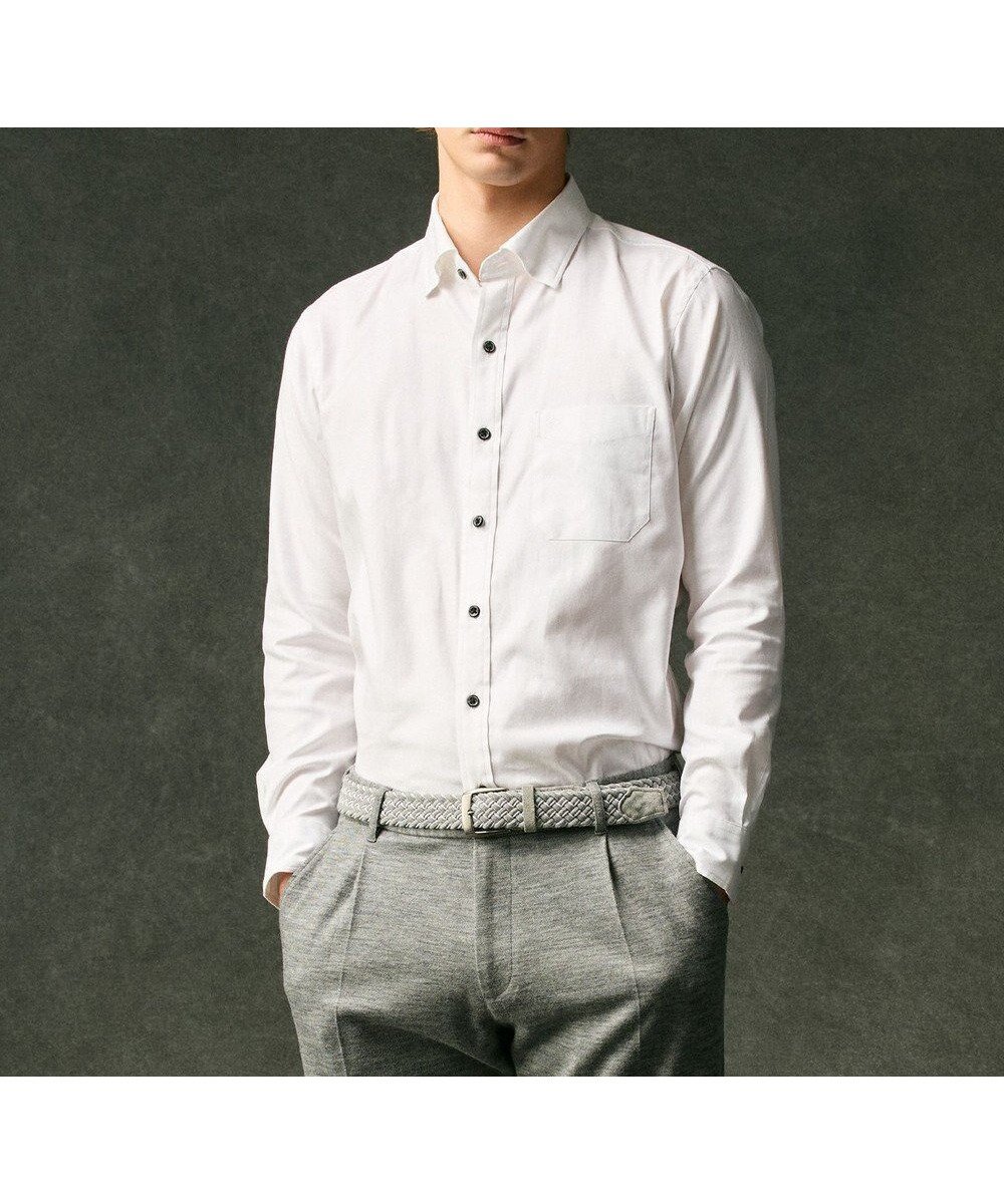 【ジョセフ アブード/JOSEPH ABBOUD / MEN】の【オーガニックコットン使用】JOE COTTON ストレッチオックス シャツ インテリア・キッズ・メンズ・レディースファッション・服の通販 founy(ファニー) 　ファッション　Fashion　メンズファッション　Fashion for Men　トップス・カットソー　Cut & Sew Tops　メンズシャツ　Shirts　インナー　Innerwear　ジャケット　Jacket, Outerwear　ストレッチ　Stretch, Stretchy Fabric　ワイド　Wide, Wide Fit　A/W・秋冬　Autumn/Winter　おすすめ　Recommended / Our Picks　エレガント 上品　Elegant　ビジネス 仕事 通勤　Business / Work / Commuting　ホワイト系|ID: prp329100004652090 ipo3291000000033616651