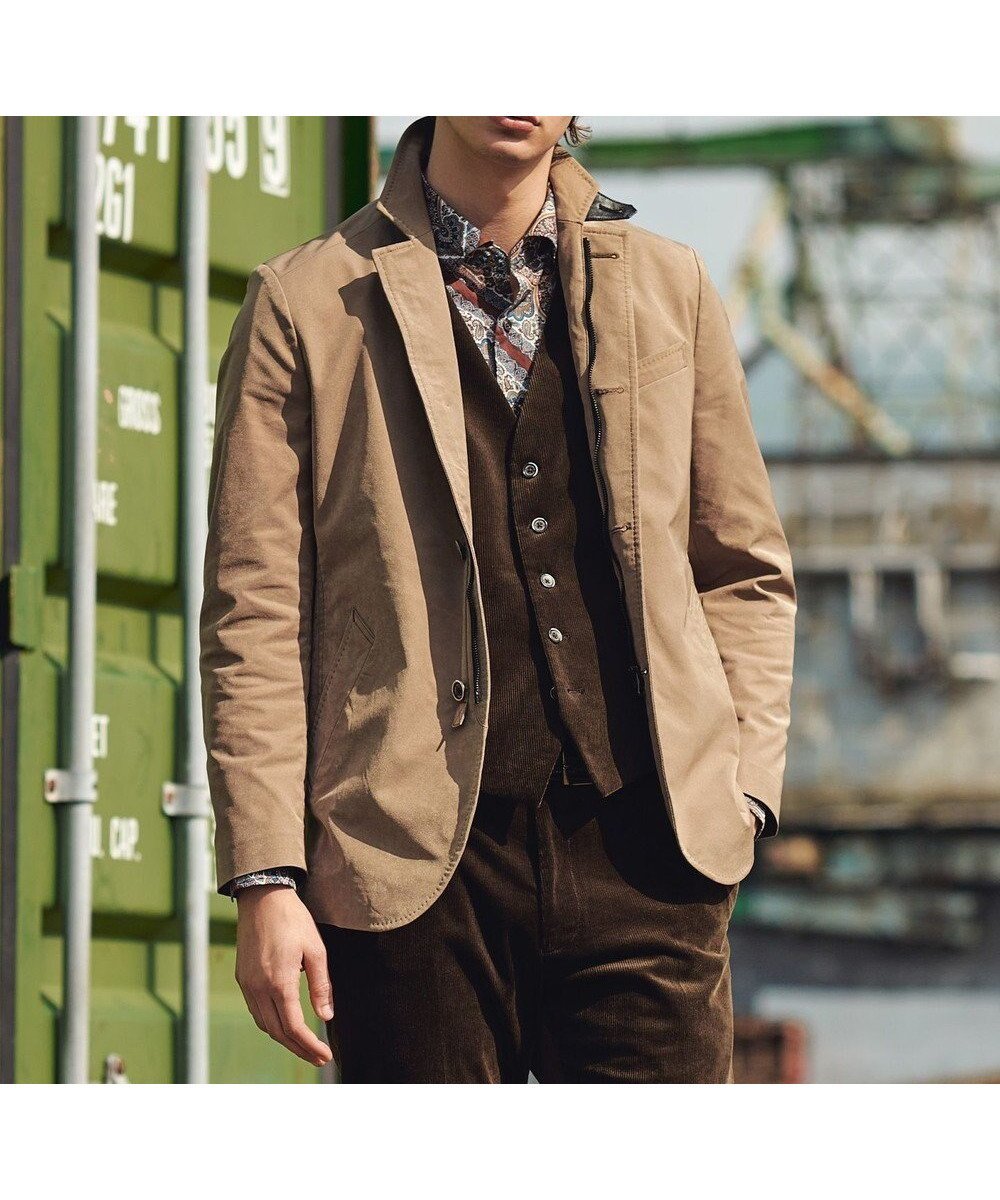 【ジョセフ アブード/JOSEPH ABBOUD / MEN】の【ストレッチ/パウダータッチ/撥水/JAPANファブリック】アーティローザストレッチジャケット インテリア・キッズ・メンズ・レディースファッション・服の通販 founy(ファニー) 　ファッション　Fashion　メンズファッション　Fashion for Men　アウター　Men's Coats Outerwear　ブルゾンジャケット / カジュアルアウター　Bomber Jackets & Blousons　エレガント 上品　Elegant　ジャケット　Jacket, Outerwear　ストレッチ　Stretch, Stretchy Fabric　テーラード　Tailored, Tailored Fit　定番　Standard, Basic Item　バランス　Balance, Style Balance　ファブリック　Fabric, Textile　ブルゾン　Blouson, Bomber Jacket　プリント　Print, Printed Pattern　ポケット　Pocket, Pocket Detail　A/W・秋冬　Autumn/Winter　新作・新入荷　New Arrivals / New In　おすすめ　Recommended / Our Picks　ベージュ系|ID: prp329100004652091 ipo3291000000033616657