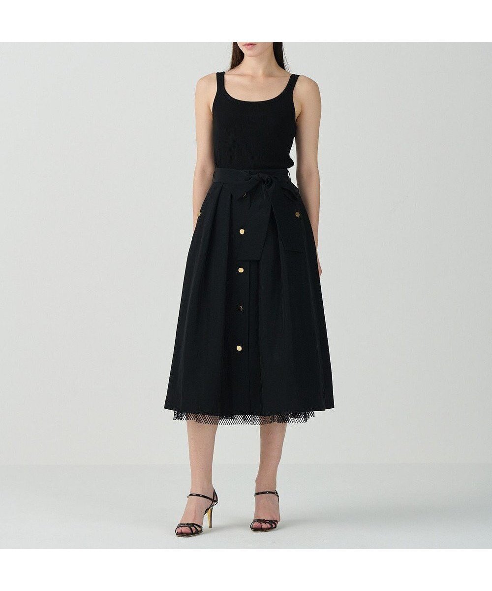 【グレース コンチネンタル/GRACE CONTINENTAL】のレイヤードタックスカート インテリア・キッズ・メンズ・レディースファッション・服の通販 founy(ファニー) ファッション Fashion レディースファッション Fashion for Women スカート Skirts クラシカル Classical, Vintage-Inspired シャイニー Shiny, Glossy Finish タフタ Taffeta, Structured Fabric フレア Flare, Flared フロント Front, Front Design メッシュ Mesh, Net Fabric 今季 This Season, Current Season 夏 Summer S/S・春夏 SS, Spring/Summer, Warm Season 秋 Autumn A/W・秋冬 Autumn/Winter ブラック|ID: prp329100004652107 ipo3291000000033617205