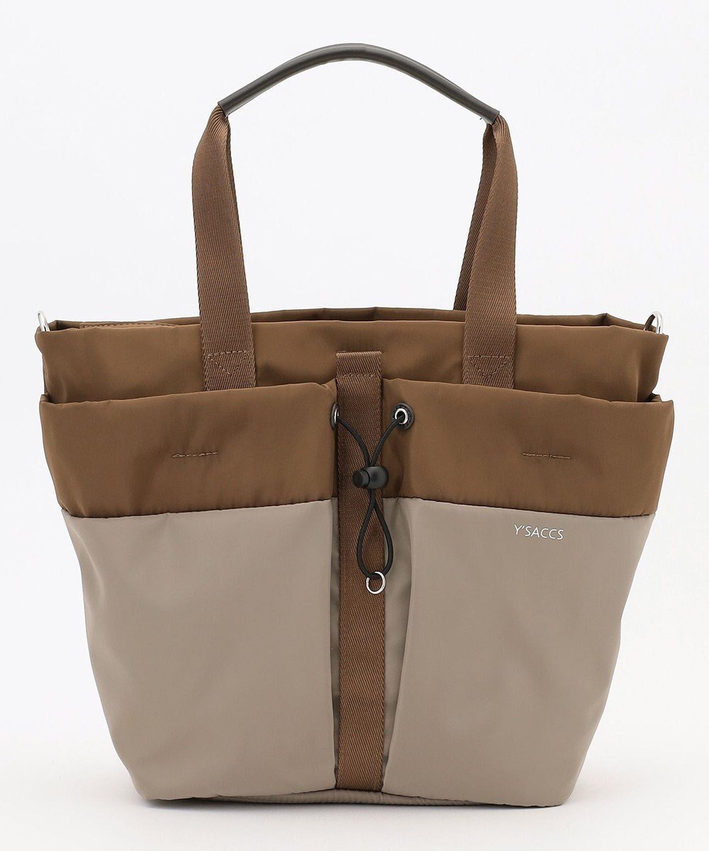 【イザック/Y'SACCS】のドローストリング コンビカラー2WAYトート インテリア・キッズ・メンズ・レディースファッション・服の通販 founy(ファニー) ファッション Fashion レディースファッション Fashion for Women バッグ Bags コンビ Combo, Combination Style スマート Smart, Elegant ドローストリング Drawstring, Pull Cord ベーシック Basic, Essential ポケット Pocket, Pocket Detail チョコ|ID: prp329100004652433 ipo3291000000033621459