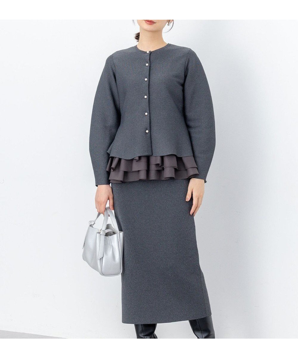 【組曲/KUMIKYOKU】の【WEB限定】スポンディッシュニットアップ インテリア・キッズ・メンズ・レディースファッション・服の通販 founy(ファニー) ファッション Fashion レディースファッション Fashion for Women ワンピース Dresses シンプル Simple, Minimal セットアップ Set-Up, Coordinated Outfit デニム Denim, Jeans Material トレンド Trend, Trending Now バランス Balance, Style Balance パール Pearl, Pearl Accent フォルム Silhouette, Form ペプラム Peplum, Flared Hem A/W・秋冬 Autumn/Winter おすすめ Recommended / Our Picks エレガント 上品 Elegant グレー系|ID: prp329100004652489 ipo3291000000034169711