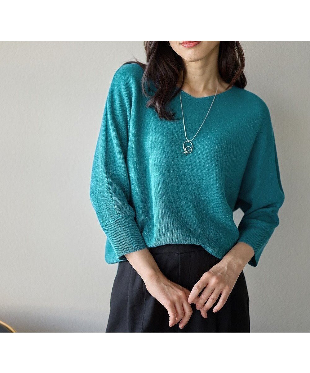 【エニー/ANY】のラメガーターニット インテリア・キッズ・メンズ・レディースファッション・服の通販 founy(ファニー) 　ファッション　Fashion　レディースファッション　Fashion for Women　トップス・カットソー　Cut & Sew Tops　ニット　Knit Tops & Sweaters　秋　Autumn　シンプル　Simple, Minimal　スマホ　Smartphone, Mobile Device　セーター　Sweater, Knitwear　デニム　Denim, Jeans Material　ボトム　Bottoms, Lower Wear　ワイド　Wide, Wide Fit　A/W・秋冬　Autumn/Winter　再入荷　Restock / Back in Stock　エレガント 上品　Elegant　グリーン|ID: prp329100004652506 ipo3291000000035635475