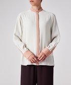 【ポール スミス/Paul Smith】のバックサテン ジョーゼット スタンドカラー ブラウス エクリュ|ID: prp329100004652511 ipo3291000000035465464