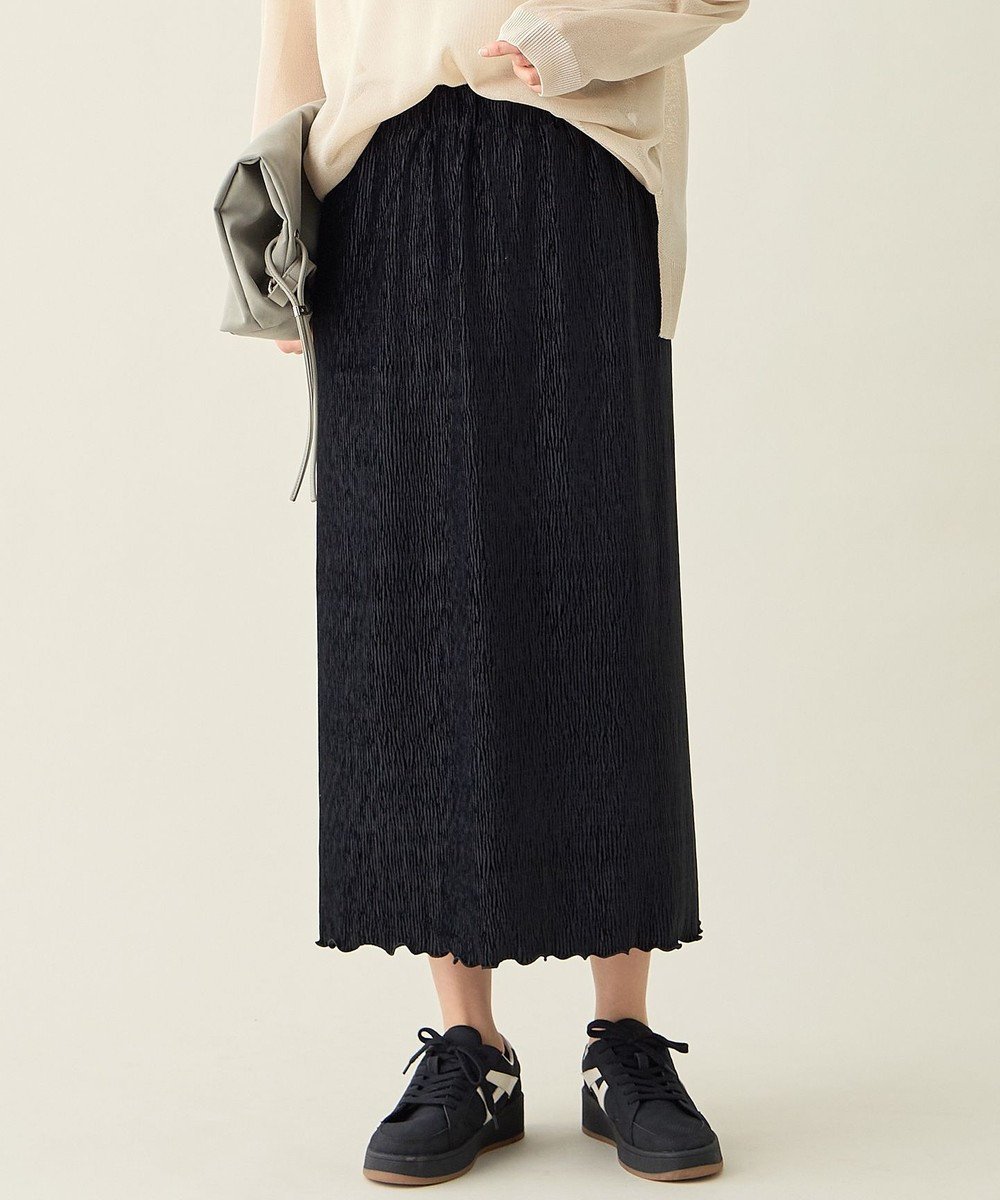 【エニー/ANY】の【ウエストゴム】シュリンクベロアスカート インテリア・キッズ・メンズ・レディースファッション・服の通販 founy(ファニー) 　ファッション　Fashion　レディースファッション　Fashion for Women　スカート　Skirts　ストレッチ　Stretch, Stretchy Fabric　スマホ　Smartphone, Mobile Device　ベロア　Velour, Soft Velvet　A/W・秋冬　Autumn/Winter　再入荷　Restock / Back in Stock　ブラック|ID: prp329100004652553 ipo3291000000035574510