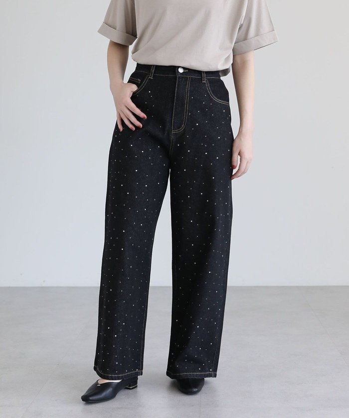 【グリーンパークス/Green Parks】の・ELENCARE DUE ラインストーンデニム インテリア・キッズ・メンズ・レディースファッション・服の通販 founy(ファニー) https://founy.com/ ファッション Fashion レディースファッション Fashion for Women パンツ Pants & Trousers デニムパンツ・ジーンズ・美脚デニム Denim Jeans & Pants おすすめ Recommended / Our Picks ストーン Stone, Gem-Like デニム Denim, Jeans Material フェミニン Feminine, Girly ポケット Pocket, Pocket Detail ワイド Wide, Wide Fit 夏 Summer S/S・春夏 SS, Spring/Summer, Warm Season A/W・秋冬 Autumn/Winter |ID: prp329100004652581 ipo3291000000033622514
