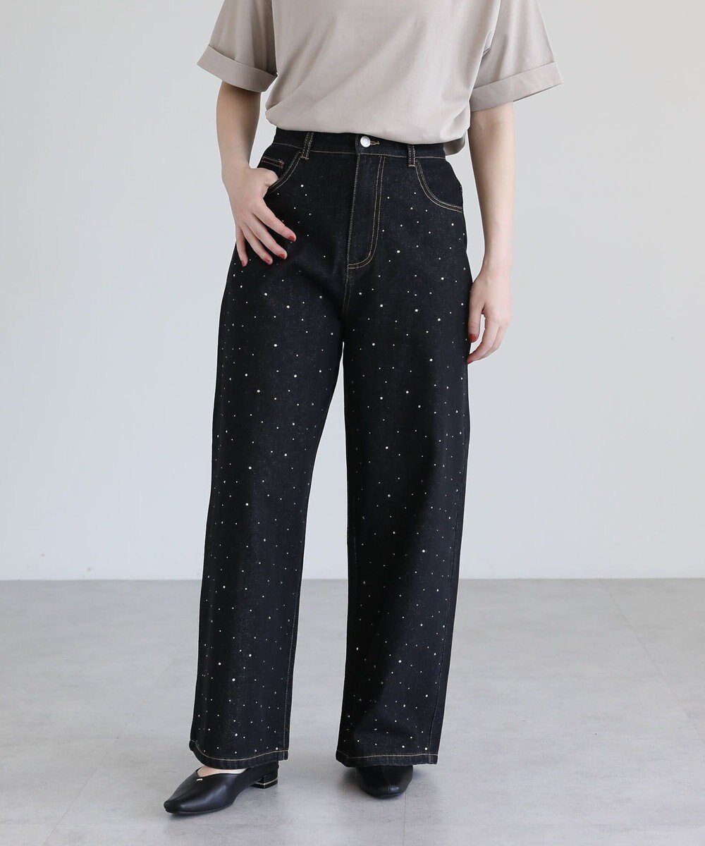 【グリーンパークス/Green Parks】の・ELENCARE DUE ラインストーンデニム 人気、トレンドファッション・服の通販 founy(ファニー) 　ファッション　Fashion　レディースファッション　Fashion for Women　パンツ　Pants & Trousers　デニムパンツ・ジーンズ・美脚デニム　Denim Jeans & Pants　おすすめ　Recommended / Our Picks　ストーン　Stone, Gem-Like　デニム　Denim, Jeans Material　フェミニン　Feminine, Girly　ポケット　Pocket, Pocket Detail　ワイド　Wide, Wide Fit　夏　Summer　S/S・春夏　SS, Spring/Summer, Warm Season　A/W・秋冬　Autumn/Winter　 other-1|ID: prp329100004652581 ipo3291000000033622514