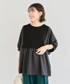 【グリーンパークス/Green Parks】のベスト風7分袖ドッキングプルオーバー Black|ID: prp329100004652588 ipo3291000000035961340