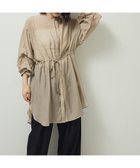 【グリーンパークス/Green Parks】のバンドカラー比翼タック袖チュニック Beige|ID: prp329100004652611 ipo3291000000033622732