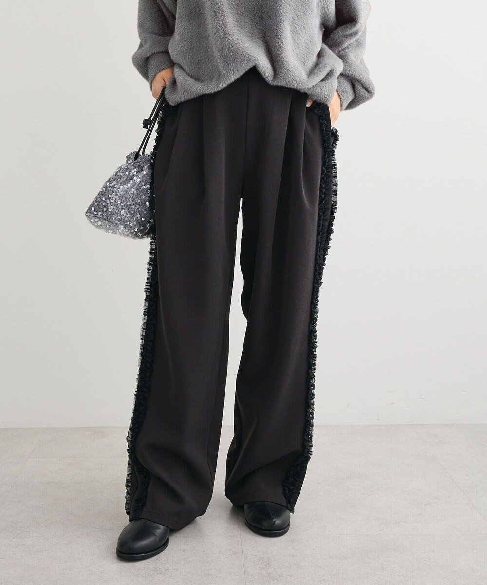 【グリーンパークス/Green Parks】の・swing by サイドフリルワイドパンツ インテリア・キッズ・メンズ・レディースファッション・服の通販 founy(ファニー) 　ファッション　Fashion　レディースファッション　Fashion for Women　パンツ　Pants & Trousers　おすすめ　Recommended / Our Picks　ポケット　Pocket, Pocket Detail　ミックス　Mix, Mixed Style　ワイド　Wide, Wide Fit　夏　Summer　S/S・春夏　SS, Spring/Summer, Warm Season　A/W・秋冬　Autumn/Winter　Black|ID: prp329100004652618 ipo3291000000034330931