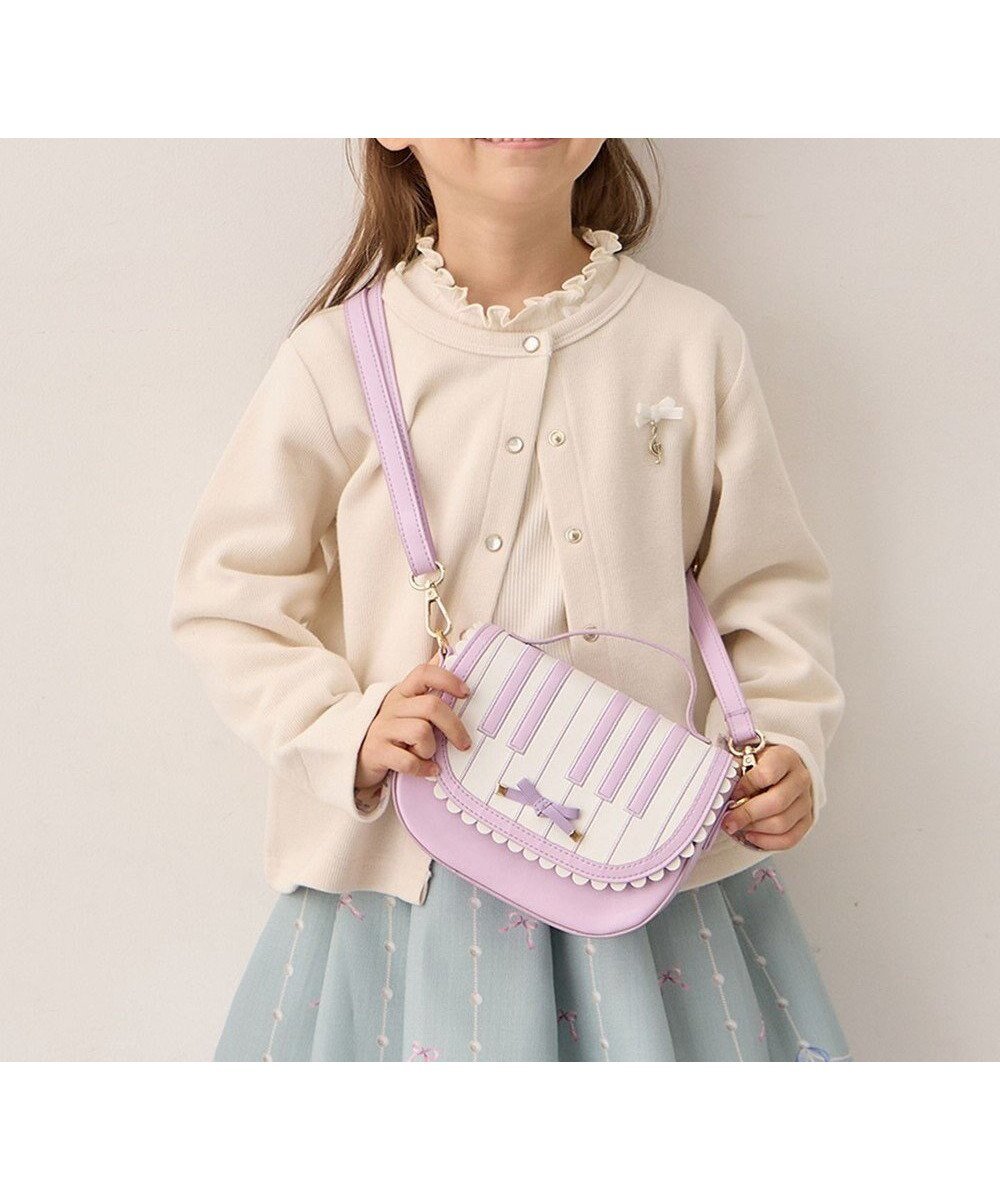 【エニィ/ANY / KIDS】の鍵盤モチーフ2WAYバッグ インテリア・キッズ・メンズ・レディースファッション・服の通販 founy(ファニー) 　ファッション　Fashion　キッズファッション　Fashion for Kids　エナメル　Patent Leather　オケージョン　Occasion Wear　ショルダー　Shoulder, Shoulder Strap　スマホ　Smartphone, Mobile Device　人気　Popular, Best Seller　モチーフ　Motif, Design Theme　ラベンダー　Lavender　リボン　Ribbon, Bow　再入荷　Restock / Back in Stock　おすすめ　Recommended / Our Picks　ラベンダー|ID: prp329100004653211 ipo3291000000033629330