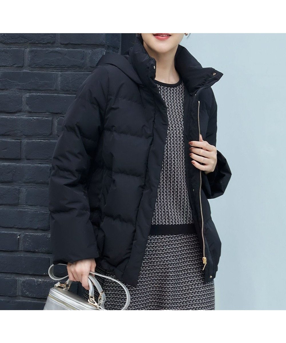 【自由区/JIYU-KU】の【洗える】マイクロタッサーダウン コート インテリア・キッズ・メンズ・レディースファッション・服の通販 founy(ファニー) 　ファッション　Fashion　レディースファッション　Fashion for Women　アウター　Coat / Outerwear Collection　コート・ロングコート・ピーコート　Long Coats, Peacoats & More　レディースジャケット・軽アウター　Jackets　ダウンジャケット・軽量ダウン　Warm & Lightweight Down Jackets　洗える　Machine Washable　ショート　Short, Short Length　ジャケット　Jacket, Outerwear　スタンド　Stand Collar, Upright Stand　ダウン　Down, Puffer　バランス　Balance, Style Balance　ボトム　Bottoms, Lower Wear　ポケット　Pocket, Pocket Detail　A/W・秋冬　Autumn/Winter　エレガント 上品　Elegant　ブラック|ID: prp329100004653226 ipo3291000000036223521