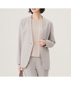 【自由区/JIYU-KU】の【セットアップ対応・洗える】ウールブレンドセットアップノーカラー ジャケット ライトグレー系|ID: prp329100004653229 ipo3291000000033629826