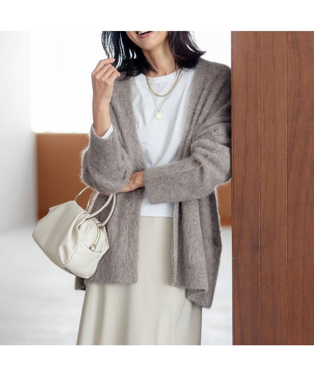 【23区/NIJYUSANKU】のアルパカシャギー ニット カーディガン 人気、トレンドファッション・服の通販 founy(ファニー) 　ファッション　Fashion　レディースファッション　Fashion for Women　トップス・カットソー　Cut & Sew Tops　ニット　Knit Tops & Sweaters　カーディガン・羽織り　Layered Style Cardigans　2023年　2023　2023-2024秋冬・A/W　Autumn/Winter 2023–24 AW23–24　冬　Winter / This Winter　カーディガン　Cardigan, Knitwear　シンプル　Simple, Minimal　ストレッチ　Stretch, Stretchy Fabric　ミックス　Mix, Mixed Style　エレガント 上品　Elegant　A/W・秋冬　Autumn/Winter　 other-1|ID: prp329100004653234 ipo3291000000033630214