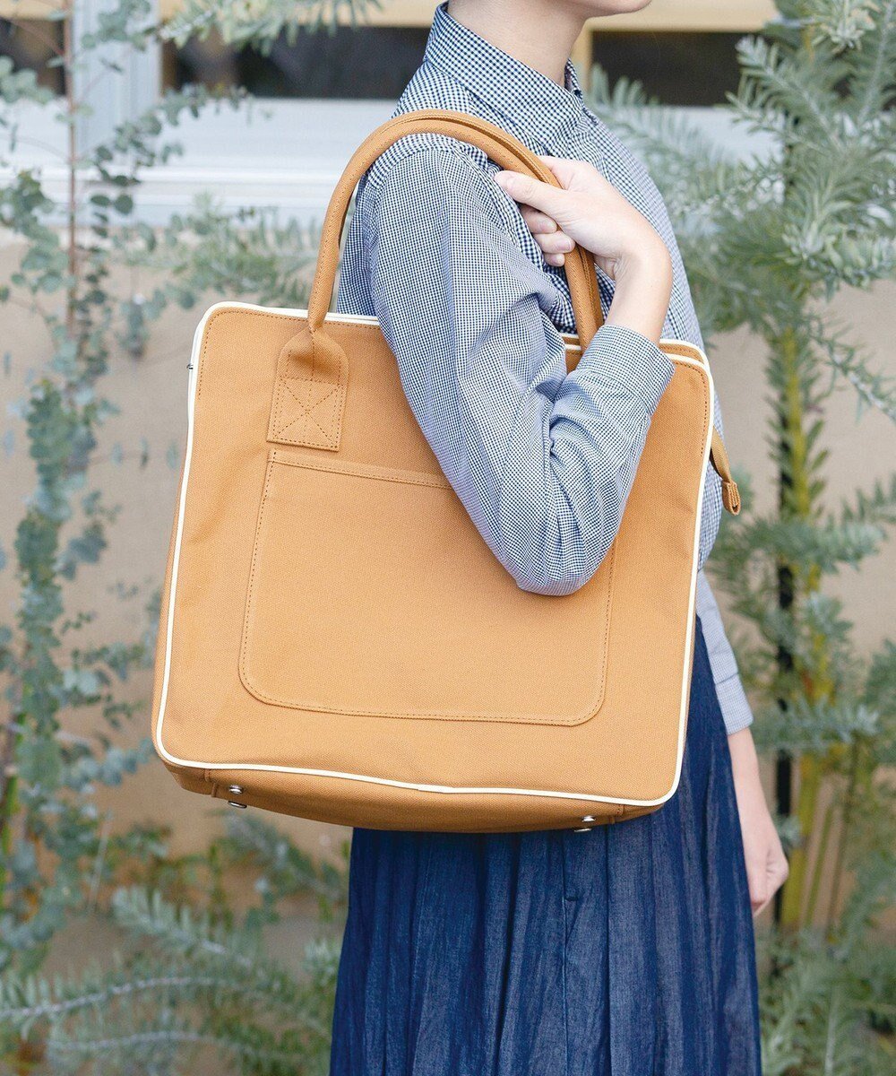 【ユーシ/YUSHI】のARLE - TOTEBAG 帆布トートバッグ インテリア・キッズ・メンズ・レディースファッション・服の通販 founy(ファニー) 　ファッション　Fashion　レディースファッション　Fashion for Women　バッグ　Bags　ショルダー　Shoulder, Shoulder Strap　シンプル　Simple, Minimal　スポーツ　Sports, Activewear　トレンド　Trend, Trending Now　定番　Standard, Basic Item　パイピング　Piping, Trim Design　フィット　Fit, Slim Fit　フラップ　Flap, Flap Pocket　ボストンバッグ　Boston Bag, Retro Bag　ポケット　Pocket, Pocket Detail　日本製　Made In Japan　旅行　Travel　ビジネス 仕事 通勤　Business / Work / Commuting　キャメル|ID: prp329100004653237 ipo3291000000033630349