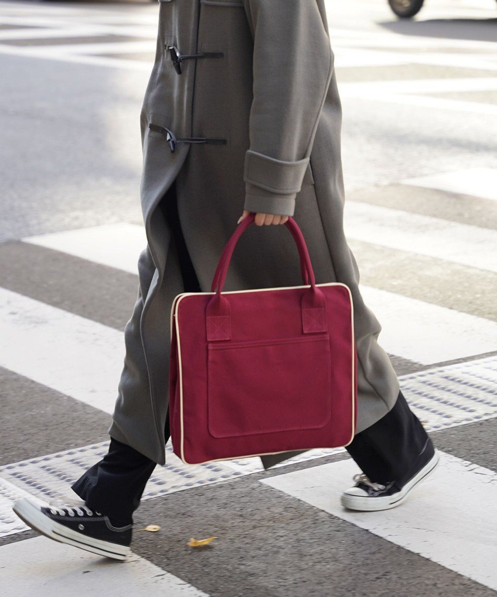 【ユーシ/YUSHI】のARLE - TOTEBAG 帆布トートバッグ インテリア・キッズ・メンズ・レディースファッション・服の通販 founy(ファニー) 　ファッション　Fashion　レディースファッション　Fashion for Women　バッグ　Bags　ショルダー　Shoulder, Shoulder Strap　シンプル　Simple, Minimal　スポーツ　Sports, Activewear　トレンド　Trend, Trending Now　定番　Standard, Basic Item　パイピング　Piping, Trim Design　フィット　Fit, Slim Fit　フラップ　Flap, Flap Pocket　ボストンバッグ　Boston Bag, Retro Bag　ポケット　Pocket, Pocket Detail　日本製　Made In Japan　旅行　Travel　ビジネス 仕事 通勤　Business / Work / Commuting　ワイン|ID: prp329100004653237 ipo3291000000033630350