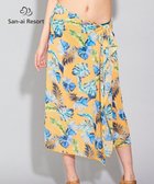 【三愛水着楽園/San-ai Resort】の【SALE】【San-ai Resort】リーフ柄 パレオワンピース M イエロー|ID: prp329100004653257 ipo3291000000033631017