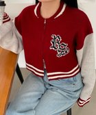 【ウィゴー/WEGO】のニットショートスタジャン レッド|ID: prp329100004653270 ipo3291000000033631327