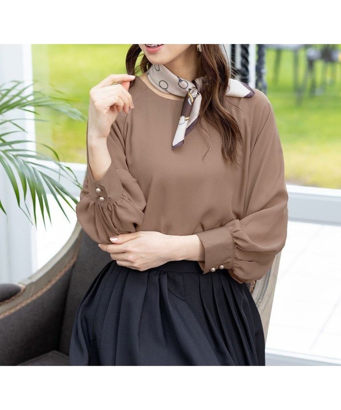 【ティアクラッセ/Tiaclasse】の【洗える】ラグランパフスリーブブラウス インテリア・キッズ・メンズ・レディースファッション・服の通販 founy(ファニー) https://founy.com/ ファッション Fashion レディースファッション Fashion for Women トップス・カットソー Cut & Sew Tops シャツ・ブラウス・オフィスカジュアル Elegant Blouses & Button-Ups シンプル Simple, Minimal ジョーゼット Georgette, Semi-Sheer Fabric スリーブ Sleeve, Long Sleeve / Short Sleeve パール Pearl, Pearl Accent フォーマル Formal, Dressy フレア Flare, Flared ポケット Pocket, Pocket Detail 夏 Summer 春 Spring S/S・春夏 SS, Spring/Summer, Warm Season 洗える Machine Washable |ID: prp329100004653272 ipo3291000000034630484