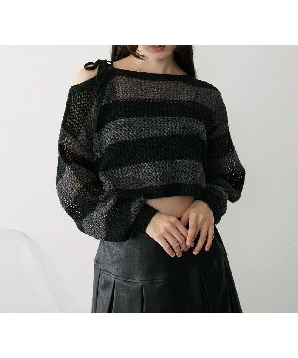 【ウィゴー/WEGO】のモヘアタッチ2WAYワンショルニット インテリア・キッズ・メンズ・レディースファッション・服の通販 founy(ファニー) 　ファッション　Fashion　レディースファッション　Fashion for Women　トップス・カットソー　Cut & Sew Tops　ニット　Knit Tops & Sweaters　インナー　Innerwear　春　Spring　秋　Autumn　キャップ　Cap, Baseball Cap　サングラス　Sunglasses, Shades　ショルダー　Shoulder, Shoulder Strap　スマホ　Smartphone, Mobile Device　セーター　Sweater, Knitwear　ダウン　Down, Puffer　チューブ　Tube, Tube Top　デコルテ　Décolleté, Neckline　デニム　Denim, Jeans Material　トレンド　Trend, Trending Now　バランス　Balance, Style Balance　ボトム　Bottoms, Lower Wear　ロング　Long, Long-Length　冬　Winter / This Winter　A/W・秋冬　Autumn/Winter　新作・新入荷　New Arrivals / New In　おすすめ　Recommended / Our Picks　夏　Summer　グレーボーダー|ID: prp329100004653347 ipo3291000000033633099
