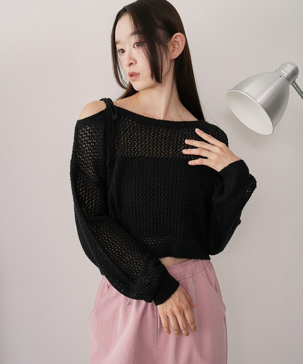 【ウィゴー/WEGO】のモヘアタッチ2WAYワンショルニット インテリア・キッズ・メンズ・レディースファッション・服の通販 founy(ファニー) 　ファッション　Fashion　レディースファッション　Fashion for Women　トップス・カットソー　Cut & Sew Tops　ニット　Knit Tops & Sweaters　インナー　Innerwear　春　Spring　秋　Autumn　キャップ　Cap, Baseball Cap　サングラス　Sunglasses, Shades　ショルダー　Shoulder, Shoulder Strap　スマホ　Smartphone, Mobile Device　セーター　Sweater, Knitwear　ダウン　Down, Puffer　チューブ　Tube, Tube Top　デコルテ　Décolleté, Neckline　デニム　Denim, Jeans Material　トレンド　Trend, Trending Now　バランス　Balance, Style Balance　ボトム　Bottoms, Lower Wear　ロング　Long, Long-Length　冬　Winter / This Winter　A/W・秋冬　Autumn/Winter　新作・新入荷　New Arrivals / New In　おすすめ　Recommended / Our Picks　夏　Summer　ブラック|ID: prp329100004653347 ipo3291000000033633100