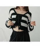 【ウィゴー/WEGO】の【25年秋冬新作】モヘアタッチ2WAYリボンカーデ ホワイトボーダー|ID: prp329100004653348 ipo3291000000033633117