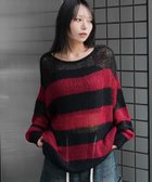 【ウィゴー/WEGO】のモヘアタッチボーダーBIGニット レッドボーダー|ID: prp329100004653349 ipo3291000000034656838