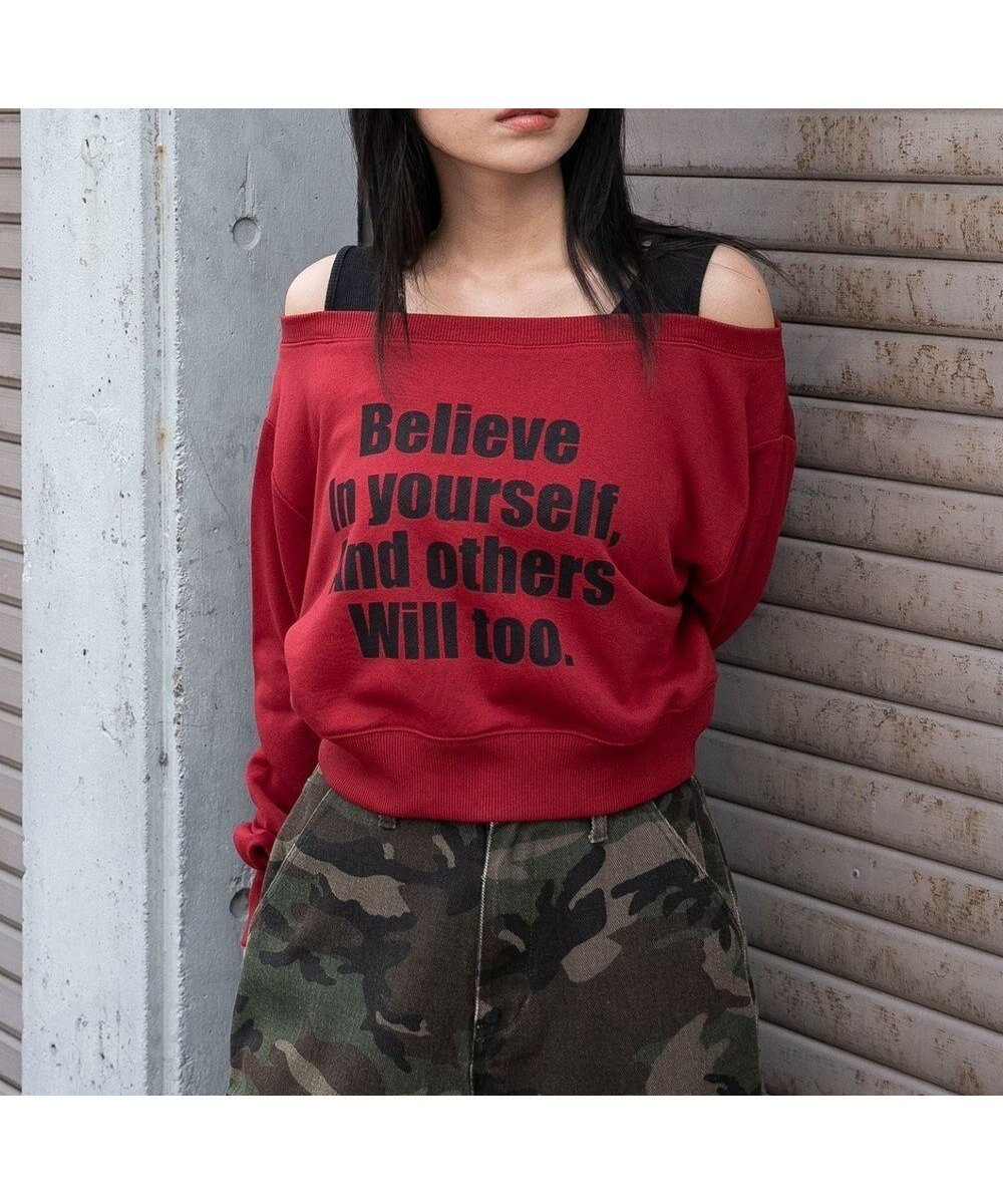 【ウィゴー/WEGO】のドッキングオフショルショートスウェット 人気、トレンドファッション・服の通販 founy(ファニー) 　ファッション　Fashion　レディースファッション　Fashion for Women　トップス・カットソー　Cut & Sew Tops　レディースパーカー・カジュアルフーディー　Casual Hoodies & Sweatshirts　スウェット・クルーネックトップス　Sweatshirts & Crewnecks / Relaxed Fit Sweat Tops　インナー　Innerwear　カーゴパンツ　Cargo Pants, Utility Pants　キャップ　Cap, Baseball Cap　コンパクト　Compact, Small Size　スウェット / スエット　Sweatshirt, Sweatwear　スニーカー　Sneakers, Trainers　スマホ　Smartphone, Mobile Device　チューブ　Tube, Tube Top　トレンド　Trend, Trending Now　ドッキング　Docking, Mixed Material　長袖　Long Sleeve, Full Sleeve　バランス　Balance, Style Balance　ルーズ　Loose, Oversized　ロング　Long, Long-Length　A/W・秋冬　Autumn/Winter　新作・新入荷　New Arrivals / New In　おすすめ　Recommended / Our Picks　 other-1|ID: prp329100004653357 ipo3291000000033633204