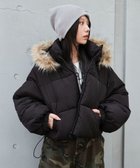【ウィゴー/WEGO】の【25年秋冬新作/SMサイズ展開】2WAYファーフードショートパファーブルゾン ブラック|ID: prp329100004653397 ipo3291000000033633500