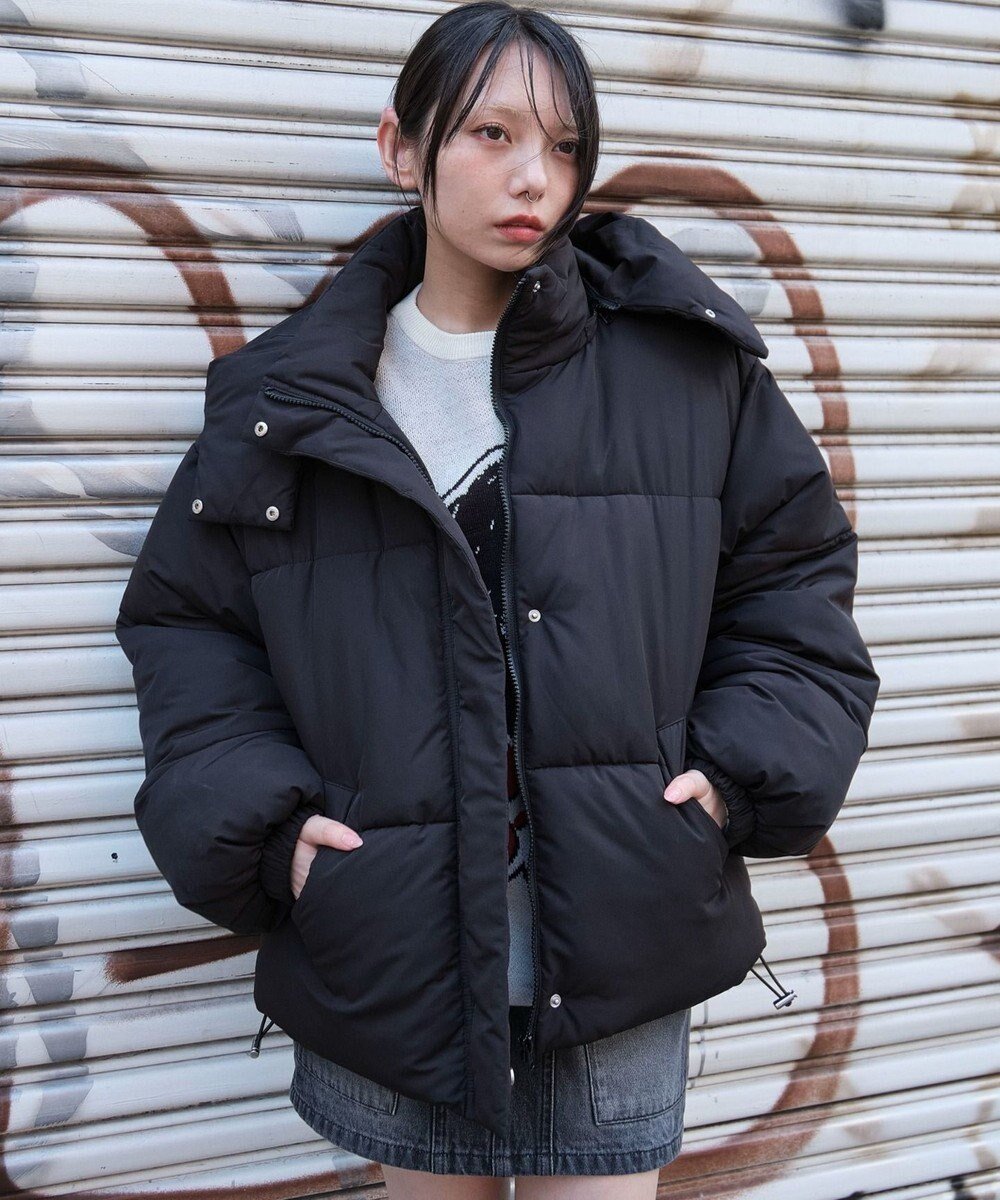 【ウィゴー/WEGO】の【25年秋冬新作/SMサイズ展開】2WAYフードパファーブルゾン インテリア・キッズ・メンズ・レディースファッション・服の通販 founy(ファニー) 　ファッション　Fashion　レディースファッション　Fashion for Women　アウター　Coat / Outerwear Collection　コート・ロングコート・ピーコート　Long Coats, Peacoats & More　レディースジャケット・軽アウター　Jackets　ブルゾンジャケット・スポーティアウター　Blouson Jackets　春　Spring　秋　Autumn　切替　Switching, Contrast Panel　ショート　Short, Short Length　ジャケット　Jacket, Outerwear　スマホ　Smartphone, Mobile Device　ダウン　Down, Puffer　デニム　Denim, Jeans Material　トレンド　Trend, Trending Now　ドローコード　Drawcord, Drawstring Cord　定番　Standard, Basic Item　冬　Winter / This Winter　A/W・秋冬　Autumn/Winter　新作・新入荷　New Arrivals / New In　夏　Summer　ブラック|ID: prp329100004653398 ipo3291000000033633515