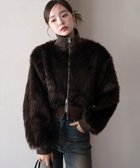 【ウィゴー/WEGO】の【25年秋冬新作】フェイクファーショートブルゾン ダークブラウン|ID: prp329100004653401 ipo3291000000034621891