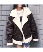 【ウィゴー/WEGO】の【25年秋冬新作】フェイクムートンボアジャケット ブラウン|ID: prp329100004653403 ipo3291000000033633553