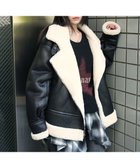 【ウィゴー/WEGO】の【25年秋冬新作】フェイクムートンボアジャケット ブラック|ID: prp329100004653403 ipo3291000000033633556