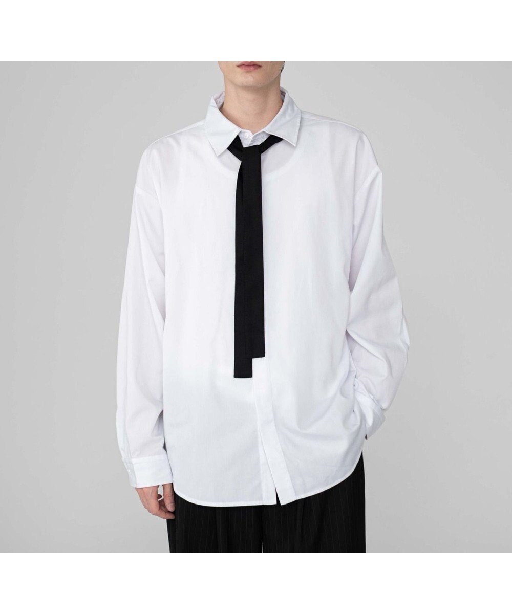 【ウィゴー/WEGO】の【ユニセックス着用ITEM/MLサイズ展開】TRボウタイシャツ(LS) 人気、トレンドファッション・服の通販 founy(ファニー) ファッション Fashion レディースファッション Fashion for Women トップス・カットソー Cut & Sew Tops シャツ・ブラウス・オフィスカジュアル Elegant Blouses & Button-Ups 今季 This Season, Current Season シンプル Simple, Minimal スタイリッシュ Stylish, Fashionable スマホ Smartphone, Mobile Device スラックス Slacks, Dress Pants 長袖 Long Sleeve, Full Sleeve 無地 Plain, Solid Color A/W・秋冬 Autumn/Winter おすすめ Recommended / Our Picks other-1|ID: prp329100004653430 ipo3291000000033633803