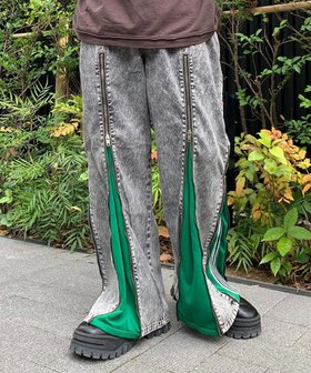 【ウィゴー/WEGO】の【ユニセックス着用ITEM】ジャージドッキングZIPデニムパンツ 人気、トレンドファッション・服の通販 founy(ファニー) ファッション Fashion レディースファッション Fashion for Women パンツ Pants & Trousers デニムパンツ・ジーンズ・美脚デニム Denim Jeans & Pants 新作・新入荷 New Arrivals / New In デニム Denim, Jeans Material ドッキング Docking, Mixed Material フロント Front, Front Design リメイク Remake, Reconstructed 夏 Summer 春 Spring S/S・春夏 SS, Spring/Summer, Warm Season |ID:prp329100004653966