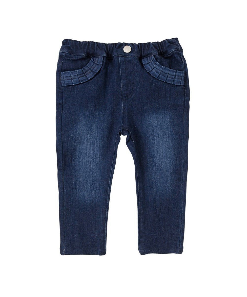 【ミキハウスホットビスケッツ/MIKI HOUSE HOT BISCUITS / KIDS】の【80-140cm】 ストレッチ ツイル/デニム パンツ インテリア・キッズ・メンズ・レディースファッション・服の通販 founy(ファニー) 　ファッション　Fashion　キッズファッション　Fashion for Kids　ボトムス　Bottoms　おすすめ　Recommended / Our Picks　シンプル　Simple, Minimal　ストレッチ　Stretch, Stretchy Fabric　ツイル　Twist, Twisted Detail　デニム　Denim, Jeans Material　フリル　Frill, Ruffle　ポケット　Pocket, Pocket Detail　夏　Summer　定番　Standard, Basic Item　S/S・春夏　SS, Spring/Summer, Warm Season　A/W・秋冬　Autumn/Winter　インディゴブルー|ID: prp329100004653968 ipo3291000000034198694