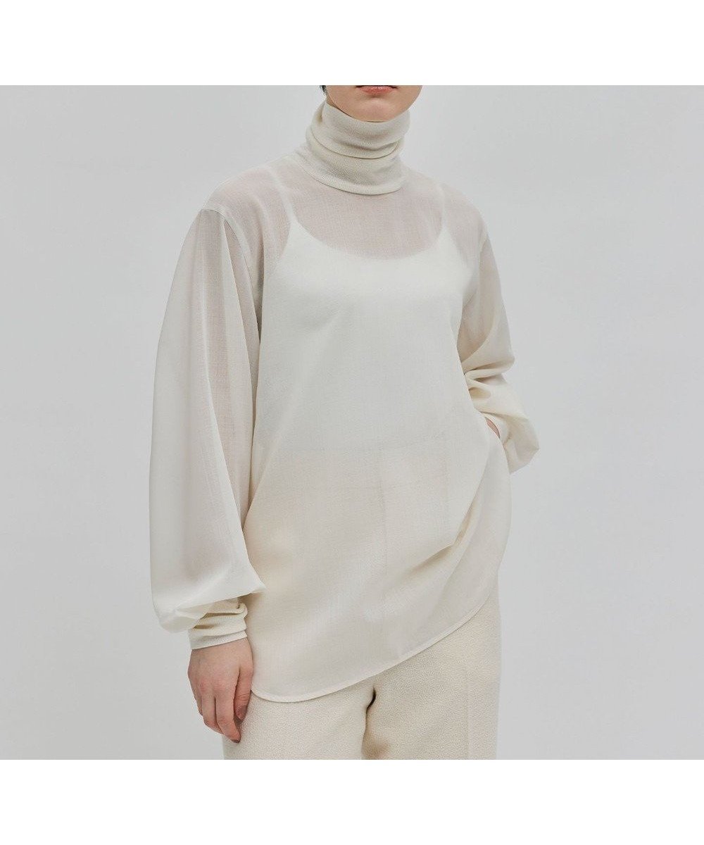 【ベイジ,/BEIGE,】の【洗える】MOYE / ハイネックブラウス 人気、トレンドファッション・服の通販 founy(ファニー) 　ファッション　Fashion　レディースファッション　Fashion for Women　トップス・カットソー　Cut & Sew Tops　シャツ・ブラウス・オフィスカジュアル　Elegant Blouses & Button-Ups　洗える　Machine Washable　ギャザー　Gathered, Ruffled　コンビ　Combo, Combination Style　シアー　Sheer, See-Through　タイトスカート　Pencil Skirt, Tight Skirt　ドレス　Dress, One-Piece　人気　Popular, Best Seller　ハイネック　High Neck, Mock Neck　ワイド　Wide, Wide Fit　A/W・秋冬　Autumn/Winter　おすすめ　Recommended / Our Picks　エレガント 上品　Elegant　ビジネス 仕事 通勤　Business / Work / Commuting　 other-1|ID: prp329100004653996 ipo3291000000033641184