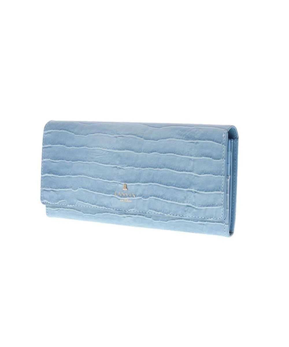 【ランバン オン ブルー/LANVIN en Bleu】のLANVIN en Bleu ランバンオンブルー マゼンダ フラップ長財布 インテリア・キッズ・メンズ・レディースファッション・服の通販 founy(ファニー) 　ファッション　Fashion　レディースファッション　Fashion for Women　ミニ財布・二つ折り財布　Wallets & Card Cases　エナメル　Patent Leather　クロコ　Crocodile, Croc Embossed　シンプル　Simple, Minimal　チャーム　Charm, Pendant　パール　Pearl, Pearl Accent　フラップ　Flap, Flap Pocket　ポケット　Pocket, Pocket Detail　モチーフ　Motif, Design Theme　エレガント 上品　Elegant　財布　Wallet, Purse　ブルー|ID: prp329100004654006 ipo3291000000033641867